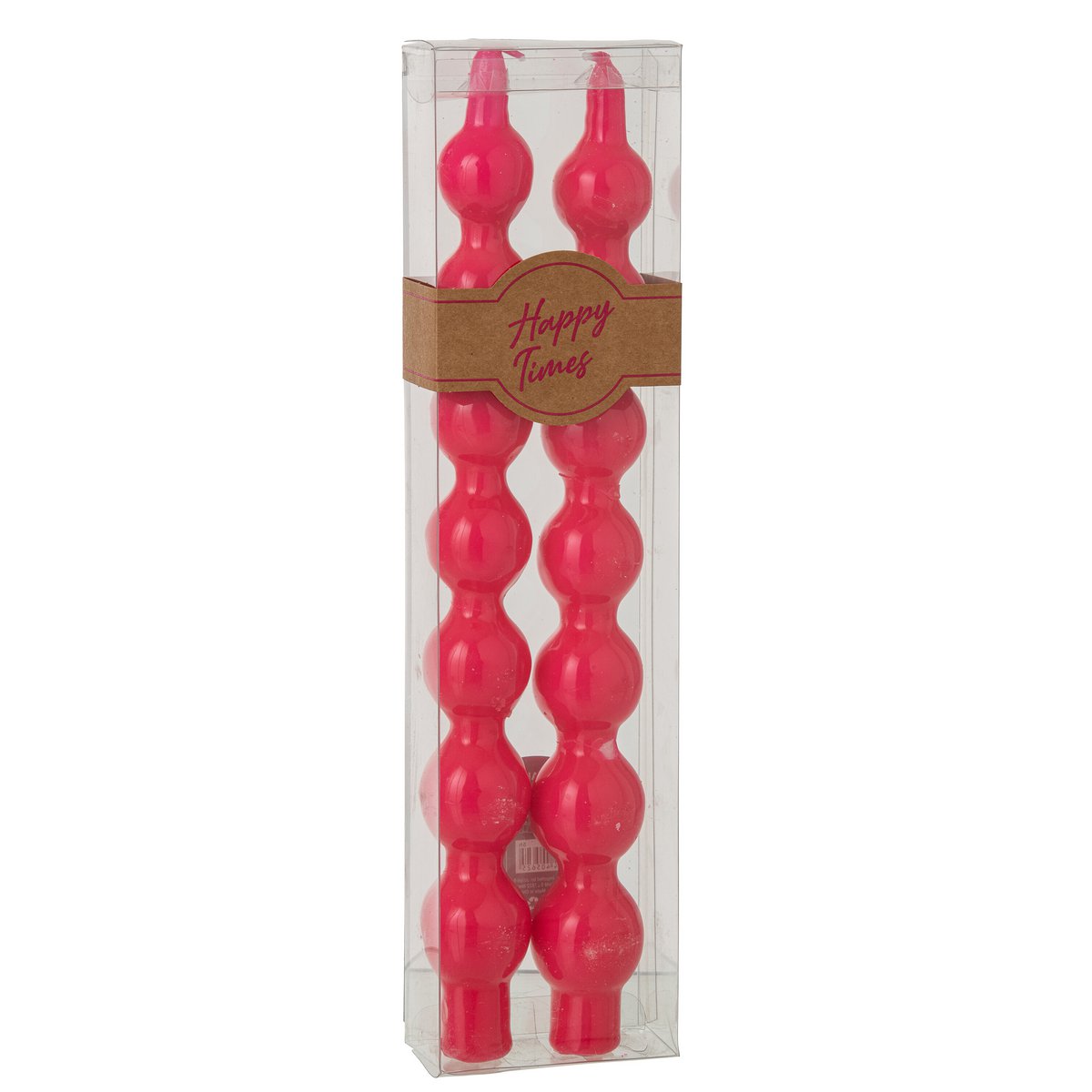Bougies J-Line fuchsia en gros plan, texture cire