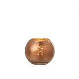 Lanterne J-Line Sphère Craquelé Perle - verre - marron - petite
