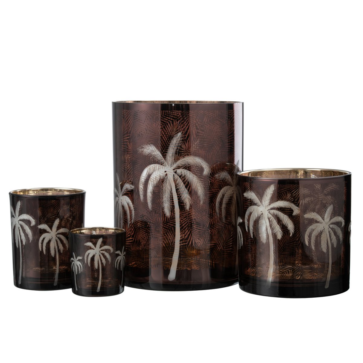 Lanterne J-Line Palmier sur une table décorée
