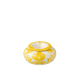 Cendrier Grenade J-Line en céramique blanche et jaune, vue de face