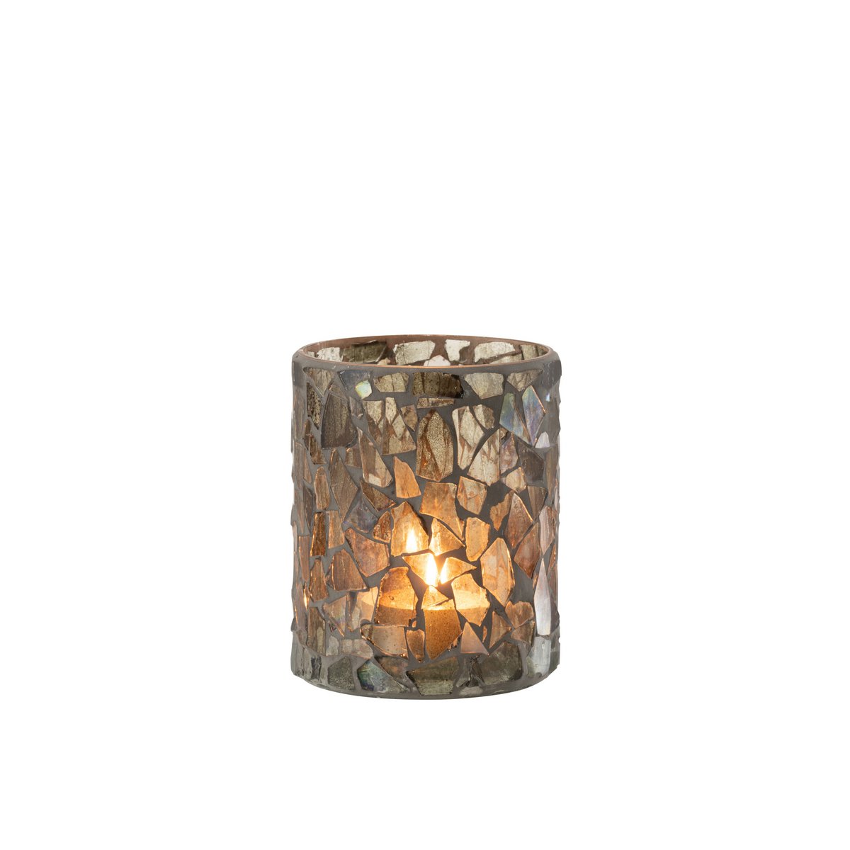 Lanterne J-Line Mosaic en verre gris et vert, vue de face