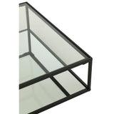 Table basse J-Line - fer/verre - noir - L