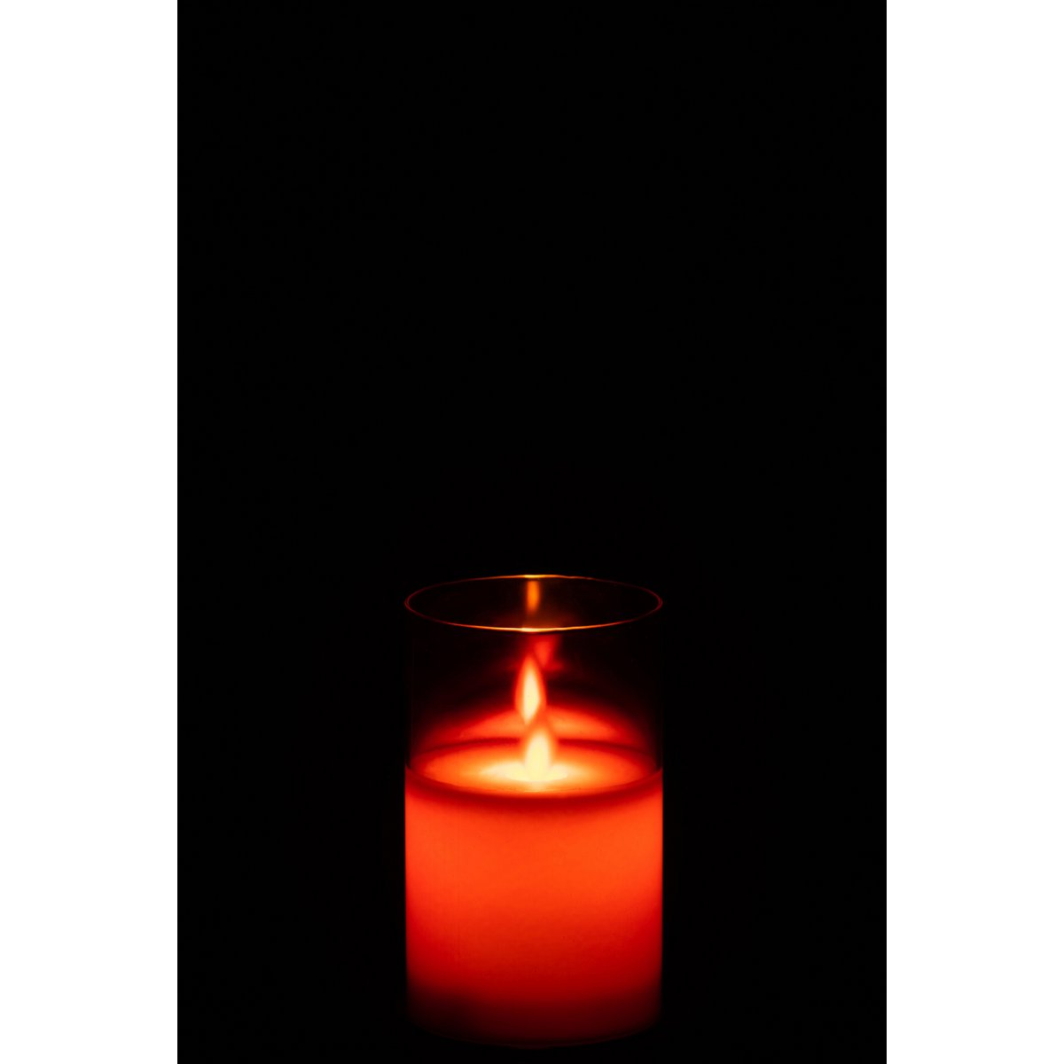Lampe LED Rouge en Verre Brillant - Vue latérale