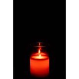 Lampe LED Rouge en Verre Brillant - Vue latérale