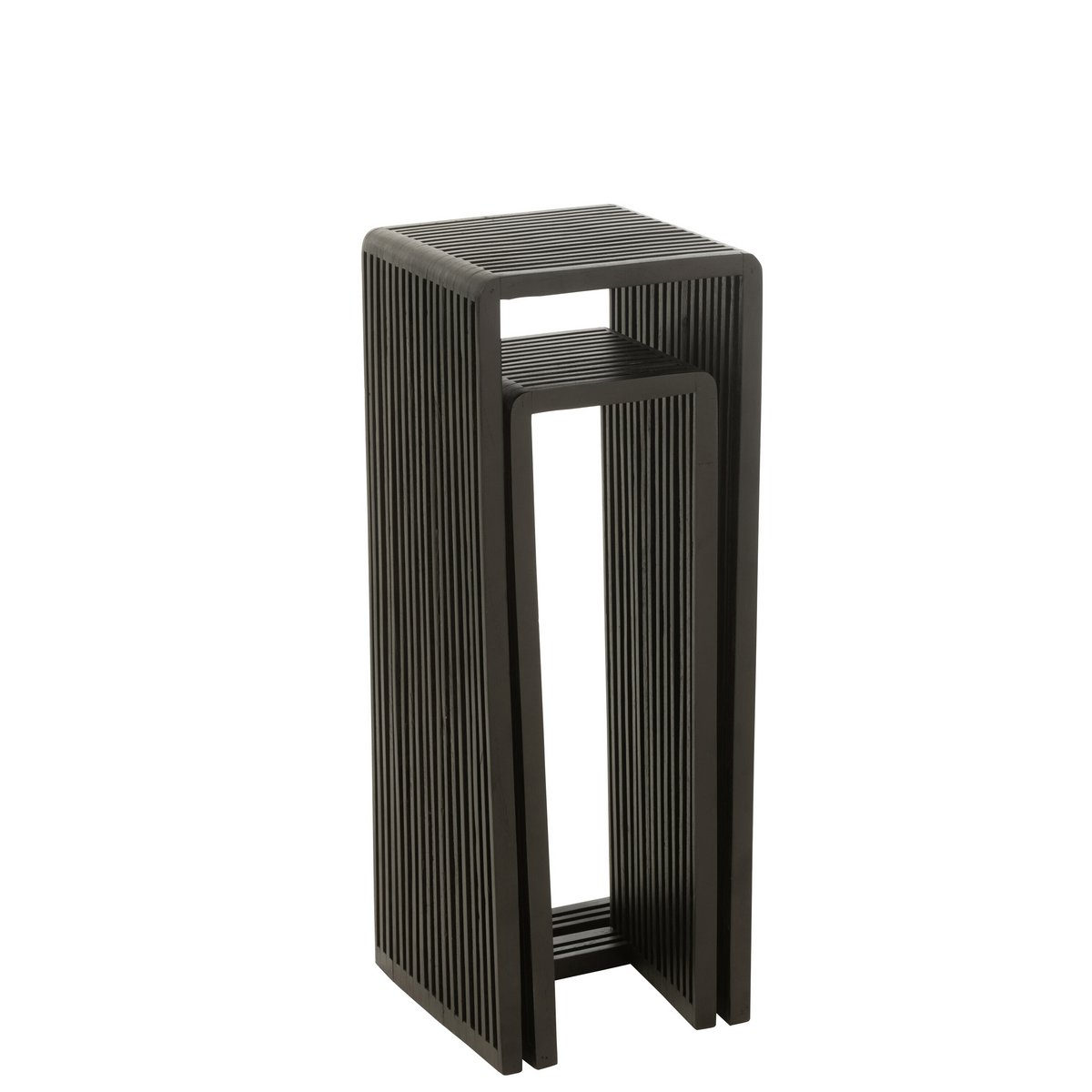 Table d'appoint J-Line Cube en bois noir - en duo
