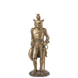 Statuette Hibou en résine dorée, élégante et raffinée, vue de face.