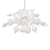 La lampe pendentielle "explosion" blanche, en métal et en verre, versions G9, lampe suspendue pour salle à manger, salon, hall ou bureau, Øca. 98 cm