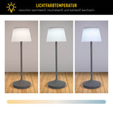 LED "Emmi" pour l'extérieur et à l'intérieur, lampe de table en métal et en plastique, avec des LED fermement construites, lampe à table à LED pour le balcon, la terrasse, le jardin, le salon, le jardin d'hiver, environ.