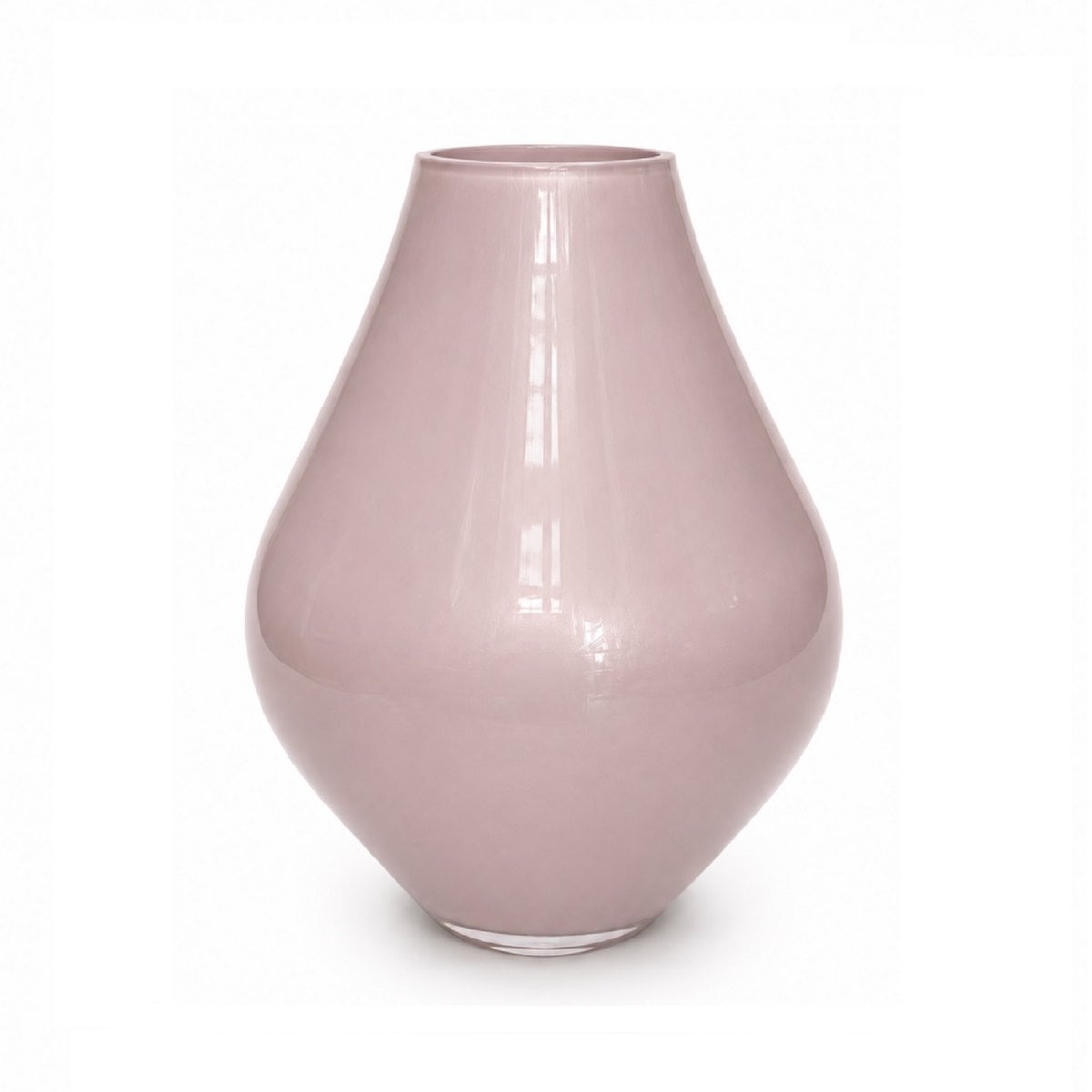 Vase Lesse rose pastel métallisé avec finition brillante et forme poire