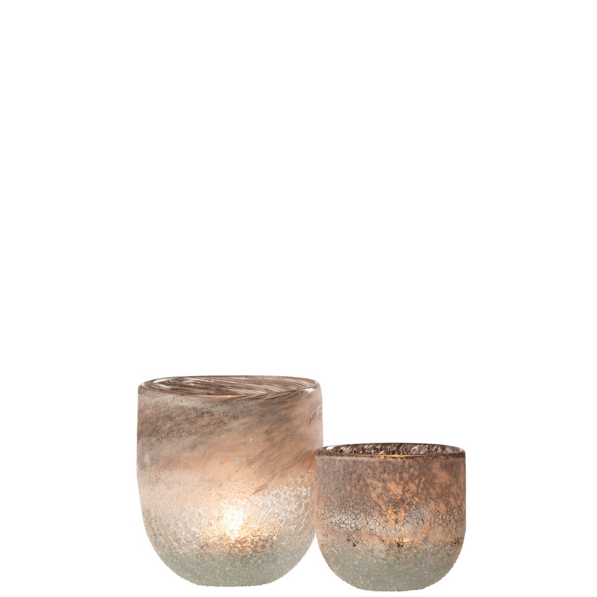 Vue latérale de la lanterne J-Line Scavo en verre gris