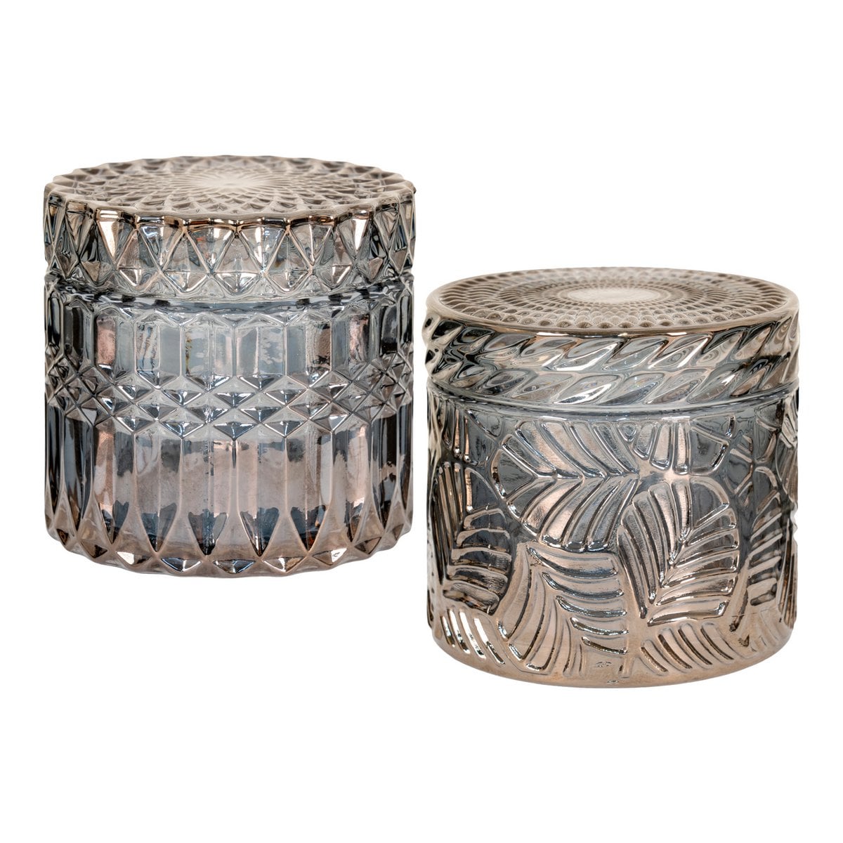 Pots en verre fumé, design élégant, ensemble de deux