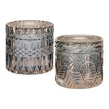 Pots en verre fumé, design élégant, ensemble de deux