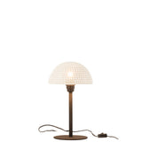 Lampe de table J-Line Mushroom Balls en métal blanc et noir, vue de face.