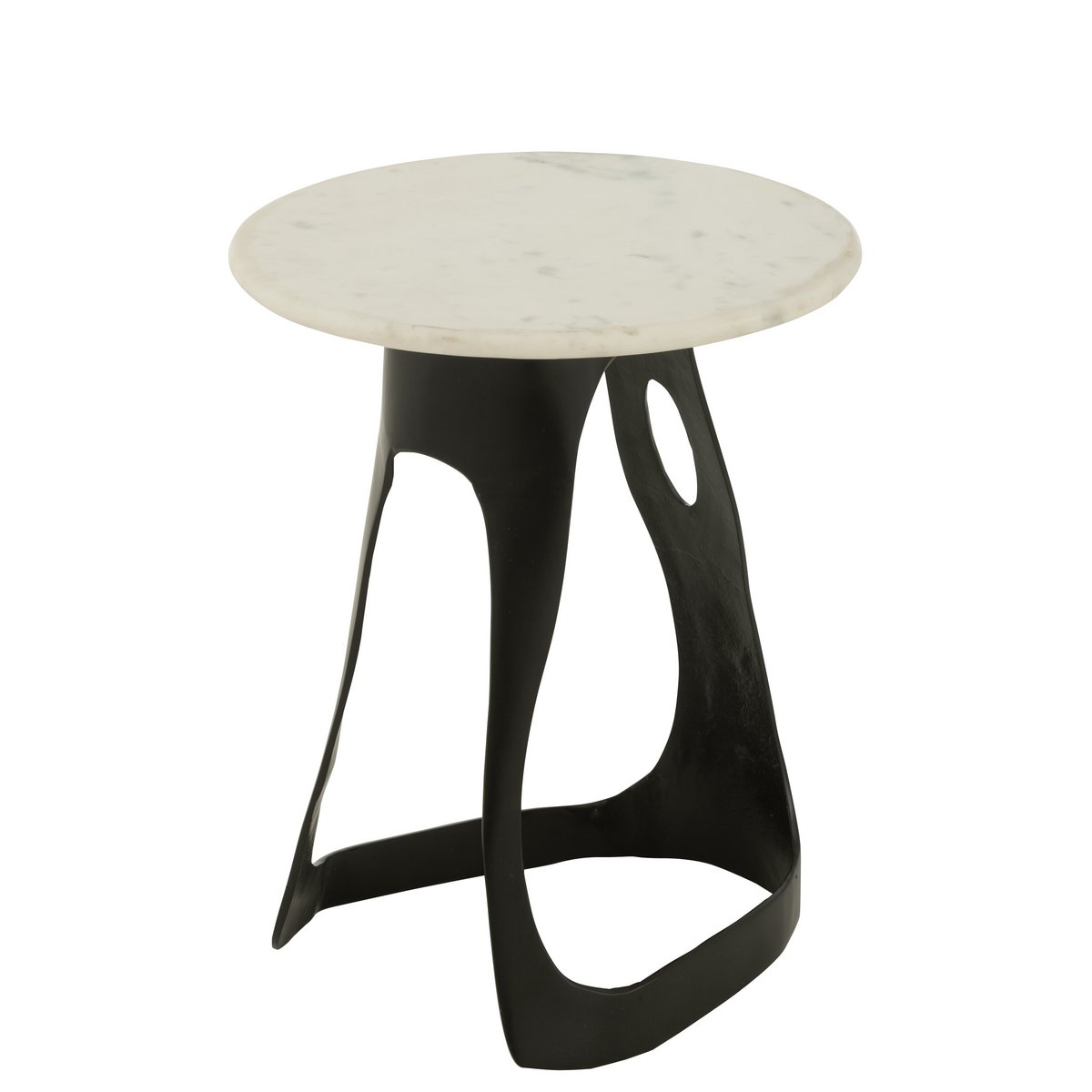 Table d'appoint J-Line en aluminium et pierre, vue de face