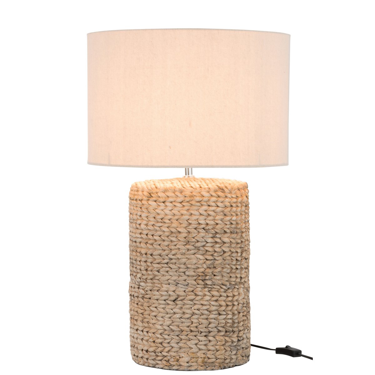 Lampe J-Ligne Dik Tresse en béton et coton, vue avant