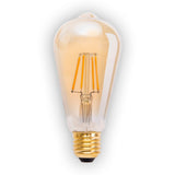 Lampes à LED 4 set E27 version 4 watts, en métal et en verre, blanc chaud