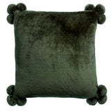 Coussin Tendre pompons Fougére 45 x 45