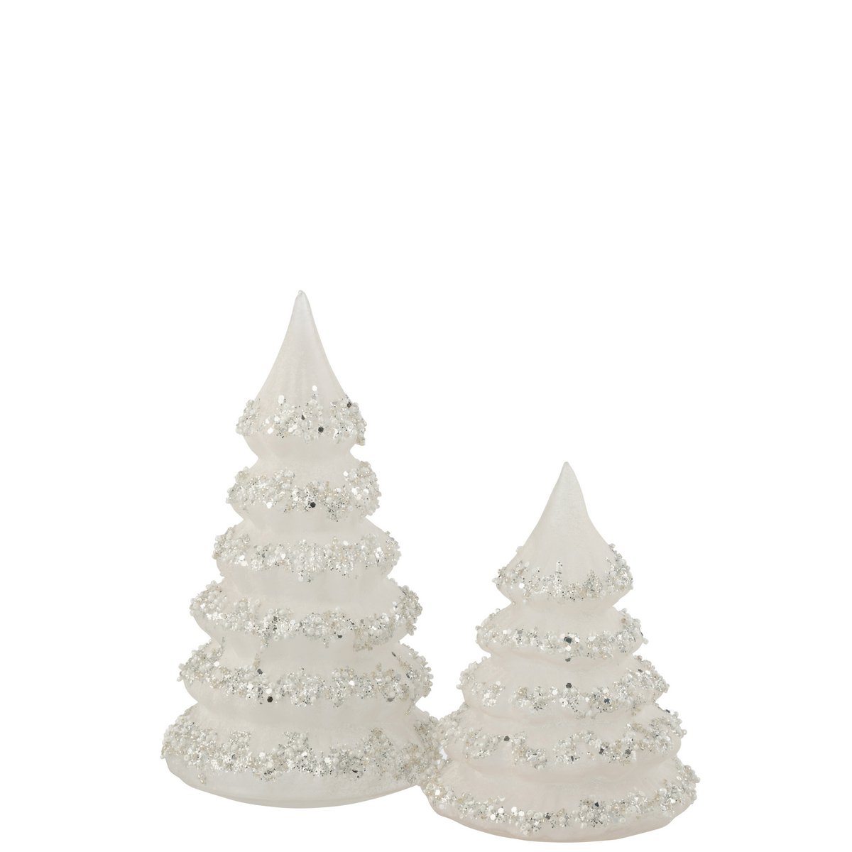 Détail du sapin de Noël J-Line montrant les paillettes et le verre