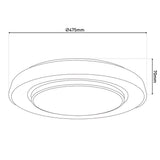 Plafond LED "Monterey" Ø 47,5 cm, de nombreuses fonctions, en métal et en plastique en noir, avec des LED intégrées, un éclairage pour les salons, le couloir ou le bureau