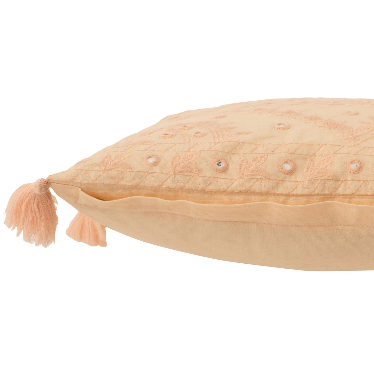 Détail du coussin J-Line Ibiza Brush, texture coton
