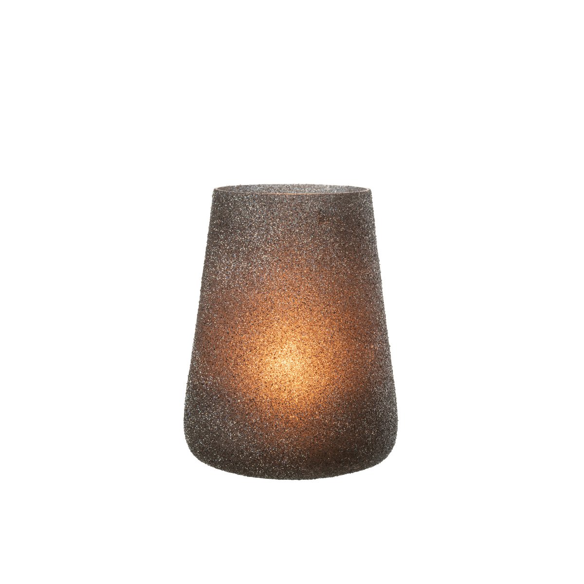 Lanterne J-Line Glitter en verre mauve vue avant