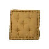 Coussin boîte en velours Donna moutarde 45x45x10