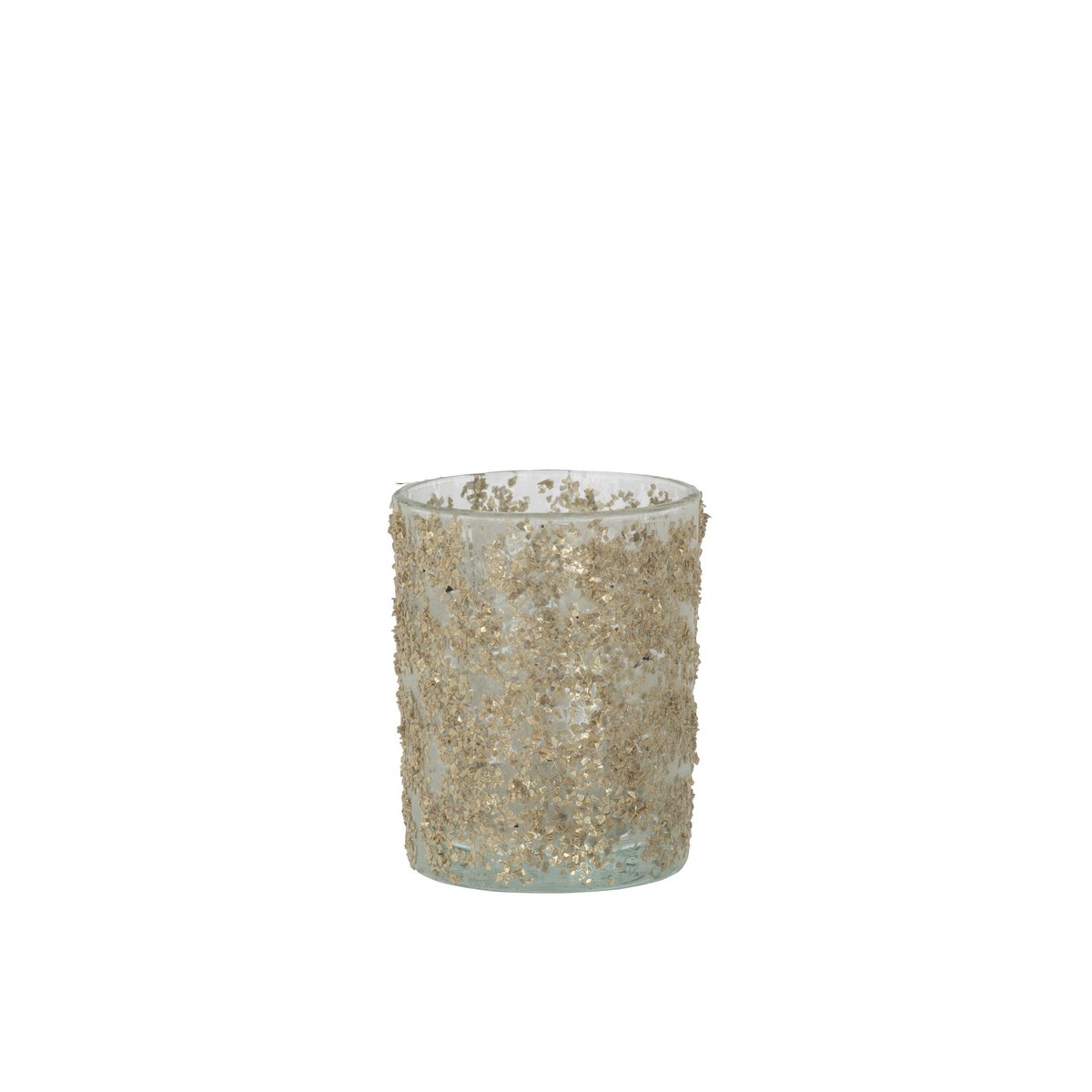 Bougeoir Glitter Champagne J-Line avec finition brillante