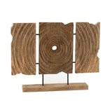 Triptyque sculpté sur pied J-Line en bois naturel, vue d'ensemble