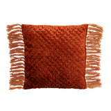 Coussin J-Line Imprimé Brillant en cuivre avec franges, élégant et douillet.