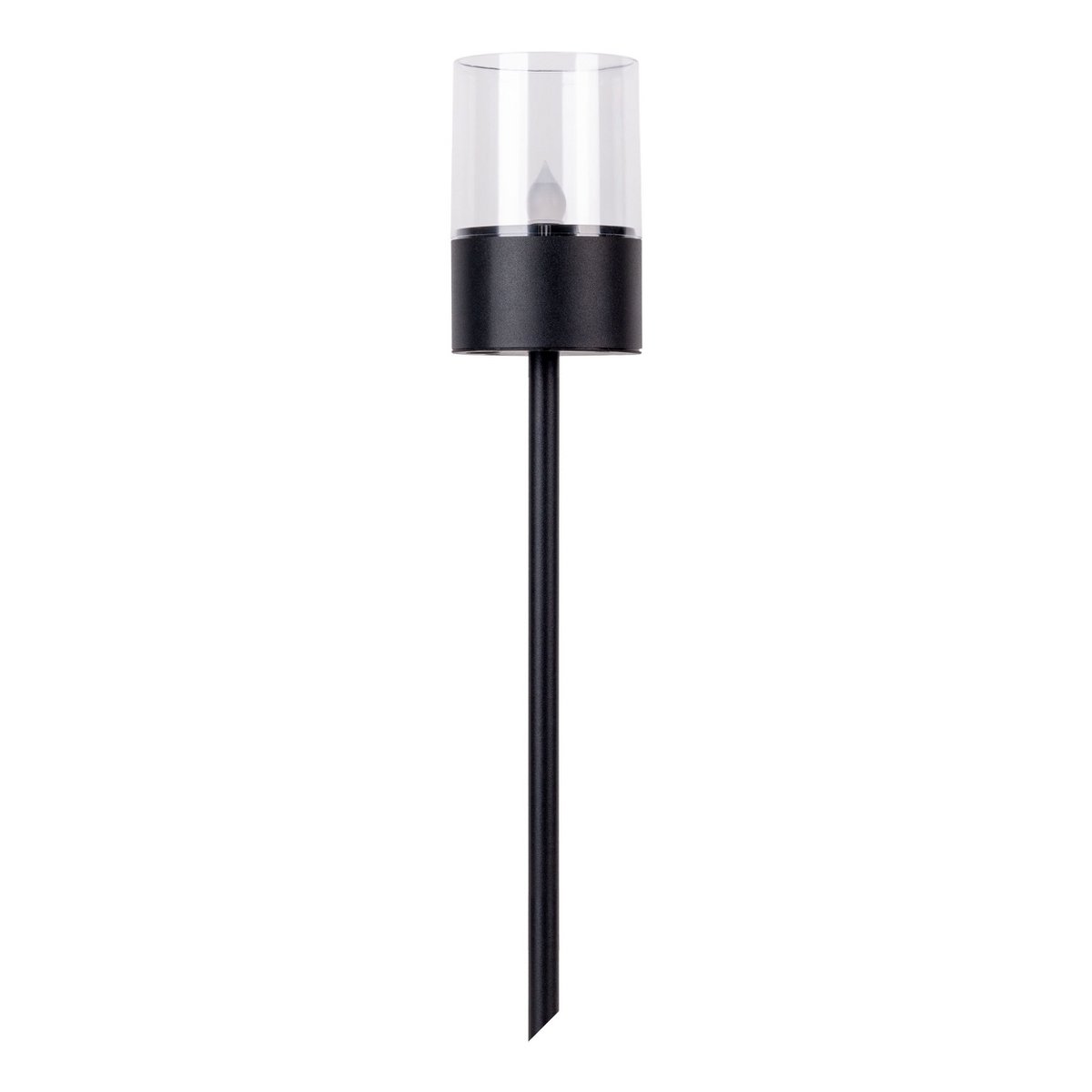 Lampe solaire élégante en métal noir pour jardin