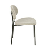 Chaise J-Line en métal et textile beige, angle latéral