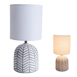 Table en céramique Lumière "Folio" blanc, lampe de table en céramique, blanc, avec socket E14, pour salle à manger, salon, couloir ou bureau, 27,50 cm de haut