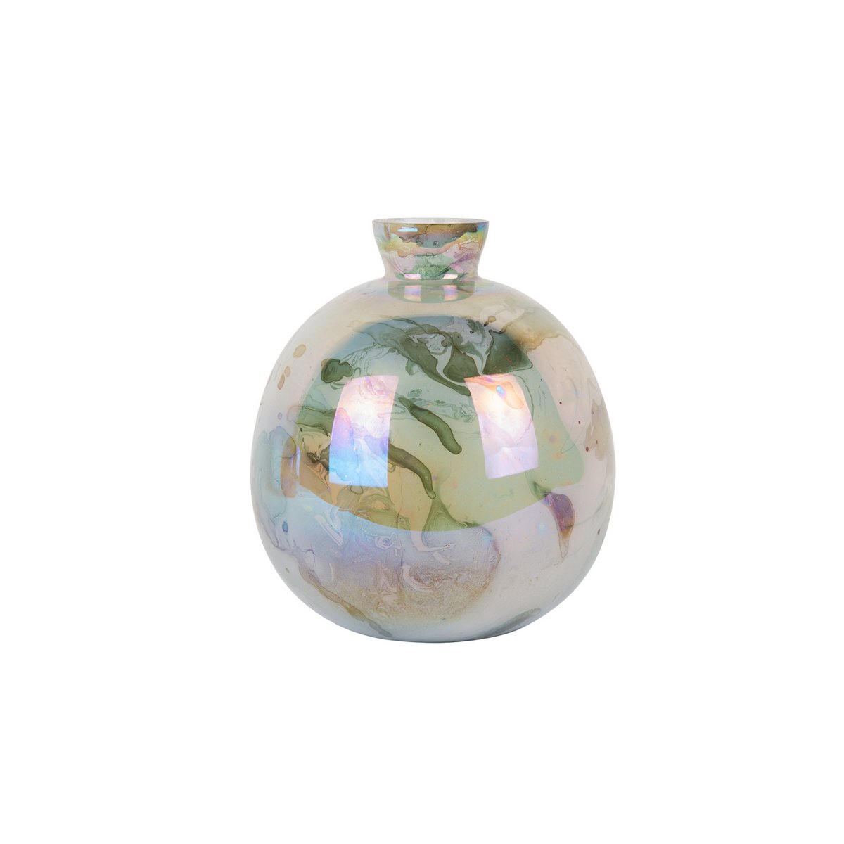 Vase Mélange Bouteille en verre vert, vue de face montrant sa forme élégante.
