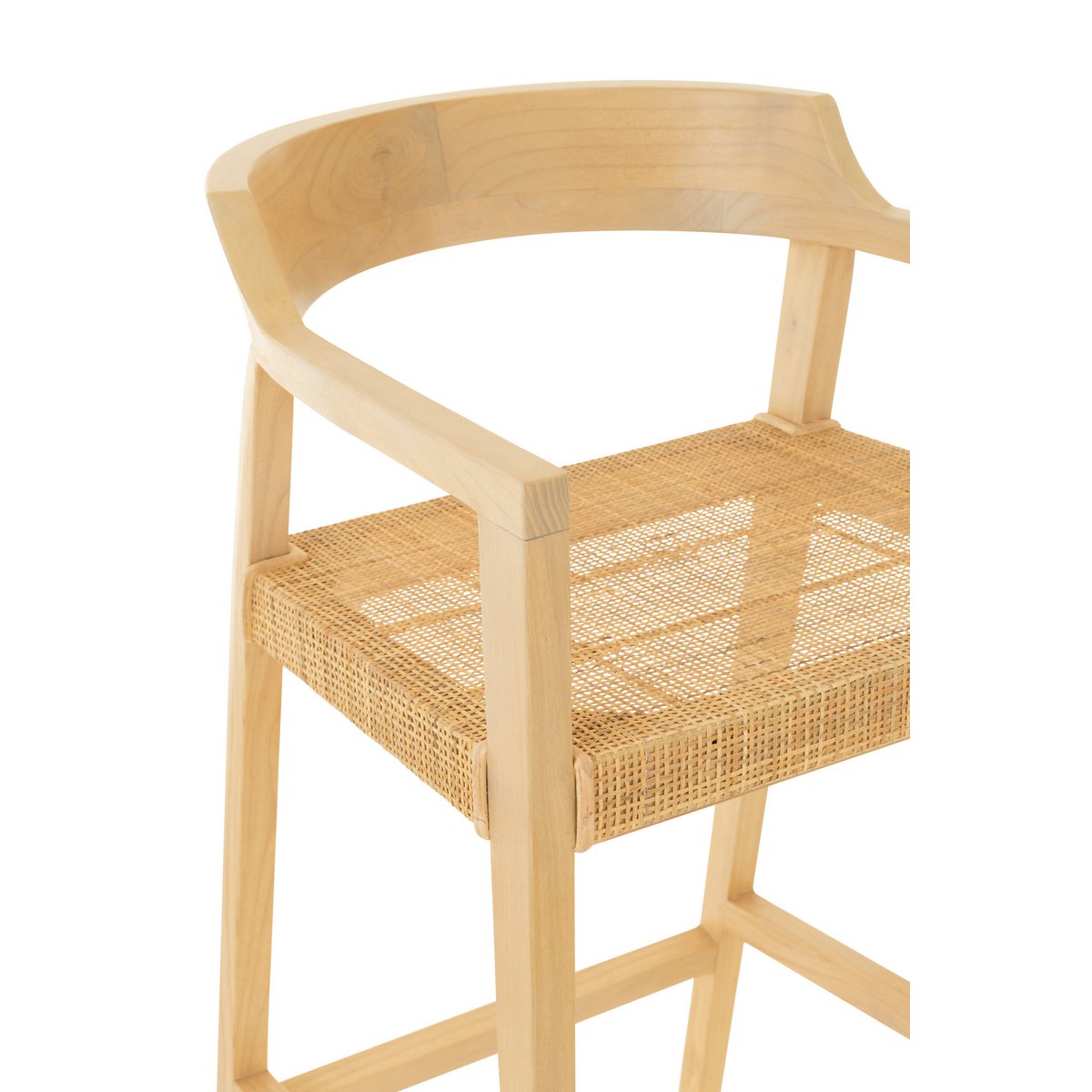Chaise de bar J-Line Emma en bois naturel, ambiance conviviale
