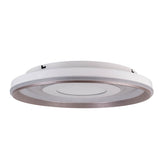 Plafond LED "DOIRA" Ø 50,5 cm, 7,5 cm de haut, métal et plastique en argent et blanc, LED intégrés, 3600 lm lumineux, dimmable, fonction CCT 3000-6500 K, fonction de lumière nocturne