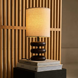 Lampe de table en bois marron foncé Lara