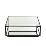 Table basse J-Line - fer/verre - noir - L
