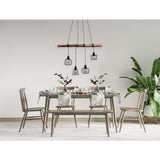 LED GLASS PENDANT LEIL "BRASS" Noir, classique et suspendu en métal noir et verre, avec des LED fermement intégrées, éclairage pour le salon, la salle à manger ou le bureau, 90 cm de long