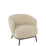 Fauteuil lounge J-Line Mars - peuplier/mousse - beige