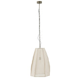 Plafonnier Poire Lin/Fer Blanc - Ambiance bohème chic