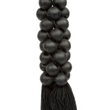 Les Perles en Bois avec Pompon en Coton - Noir