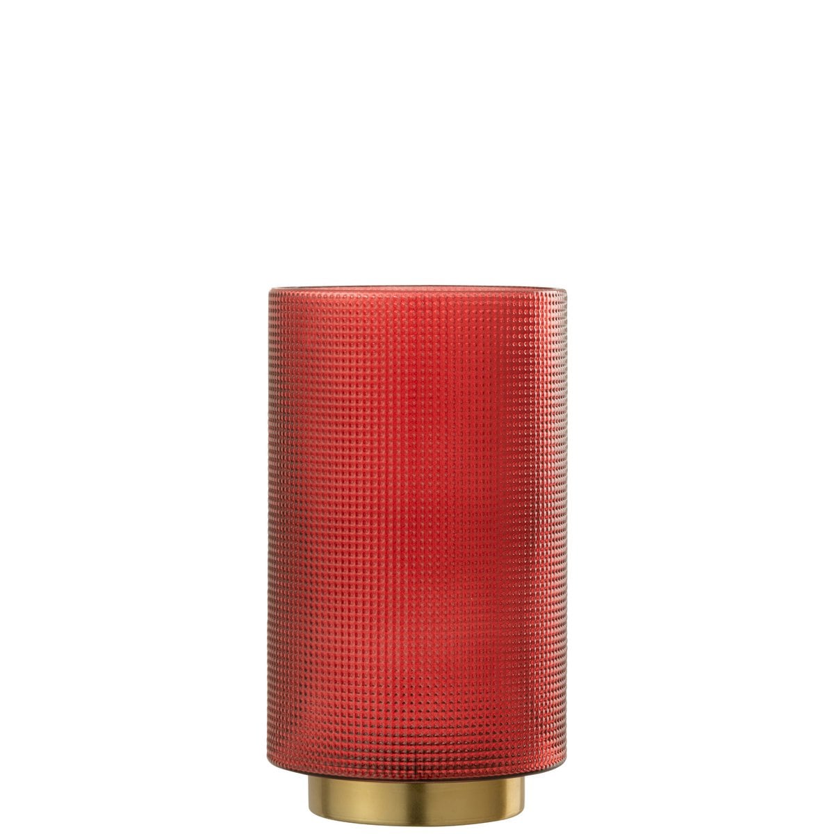 Lanterne J-Line Checked en verre rouge et or, vue de face