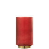 Lanterne J-Line Checked en verre rouge et or, vue de face