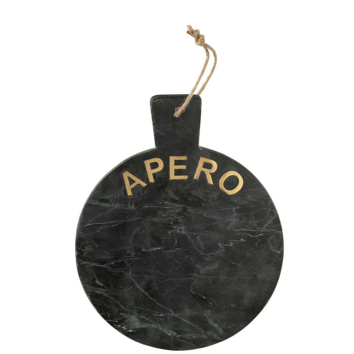 Planche à découper J-Line Apero Round Marble - mise en scène avec des tapas