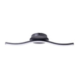 Mur / plafond LED "Onda", plafond métallique et plastique en noir, avec des LED fermement intégrées, l'éclair