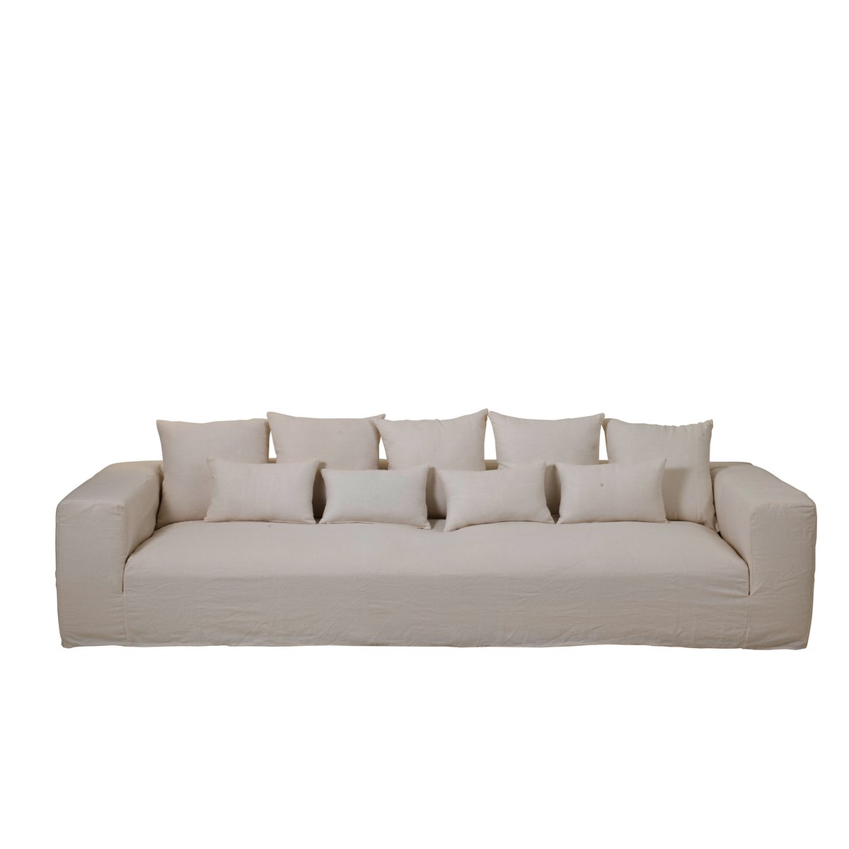 Housse Monaco Linen XL avec ses coussins, vue de côté.