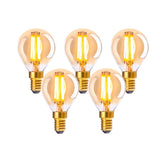 Lampe à LED 5 set avec E14 version 4 Watts, en métal et en verre, ambre