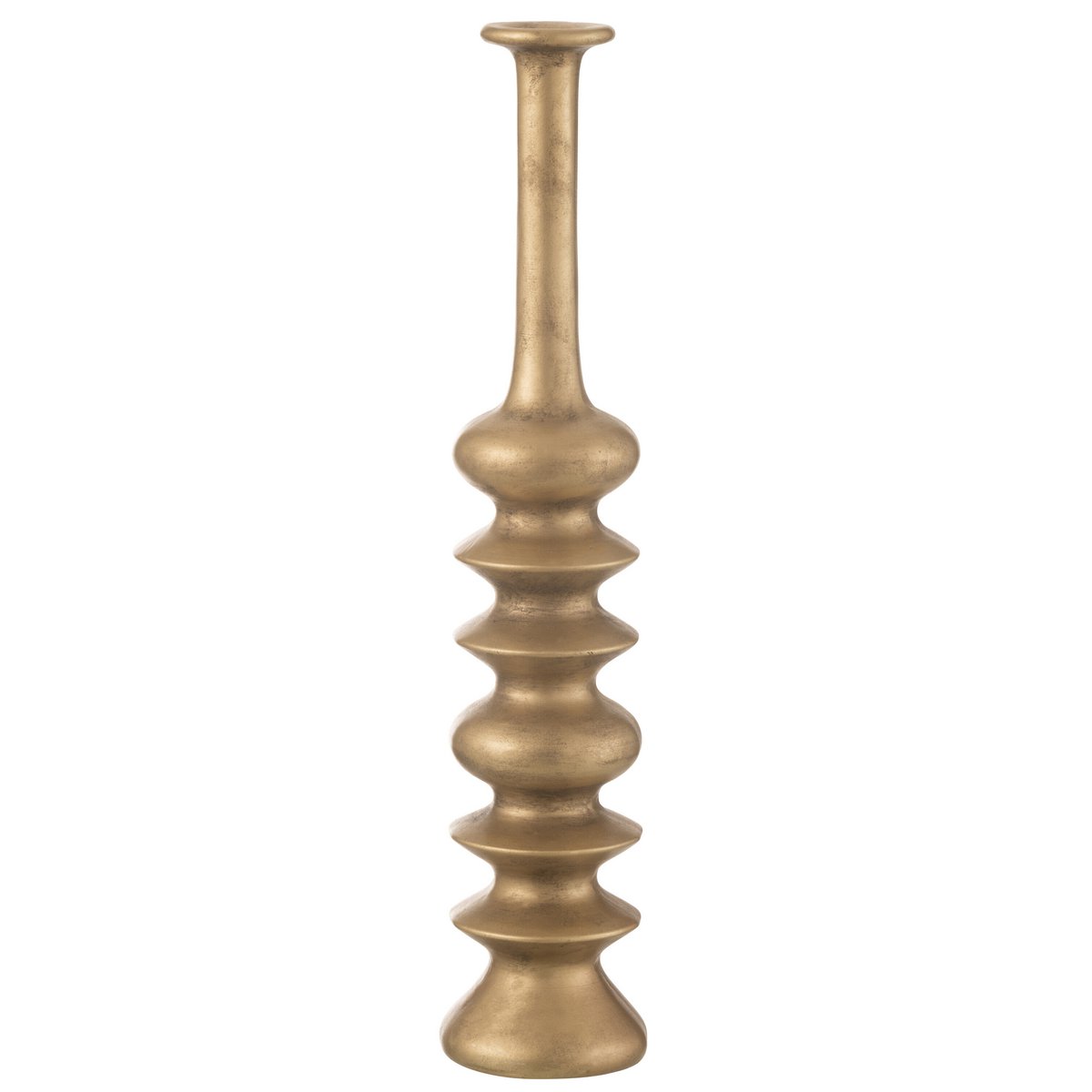 Vase Nebu J-Line en céramique dorée, vue de face