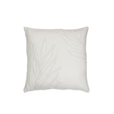 Coussin Leaf Fine Square J-Line en polyester blanc, vue de face