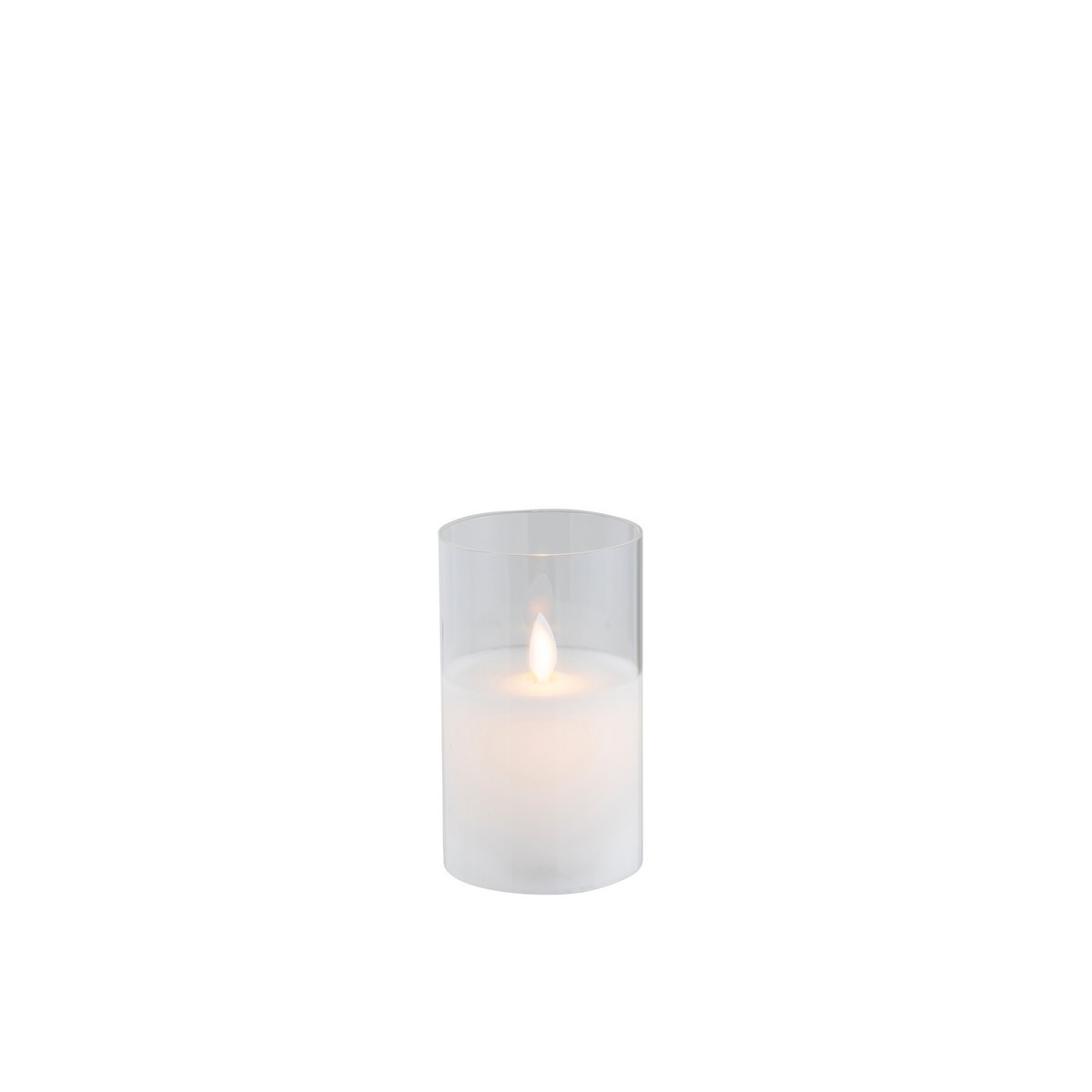 Lampe J-Line Shiny en verre transparent vue de face